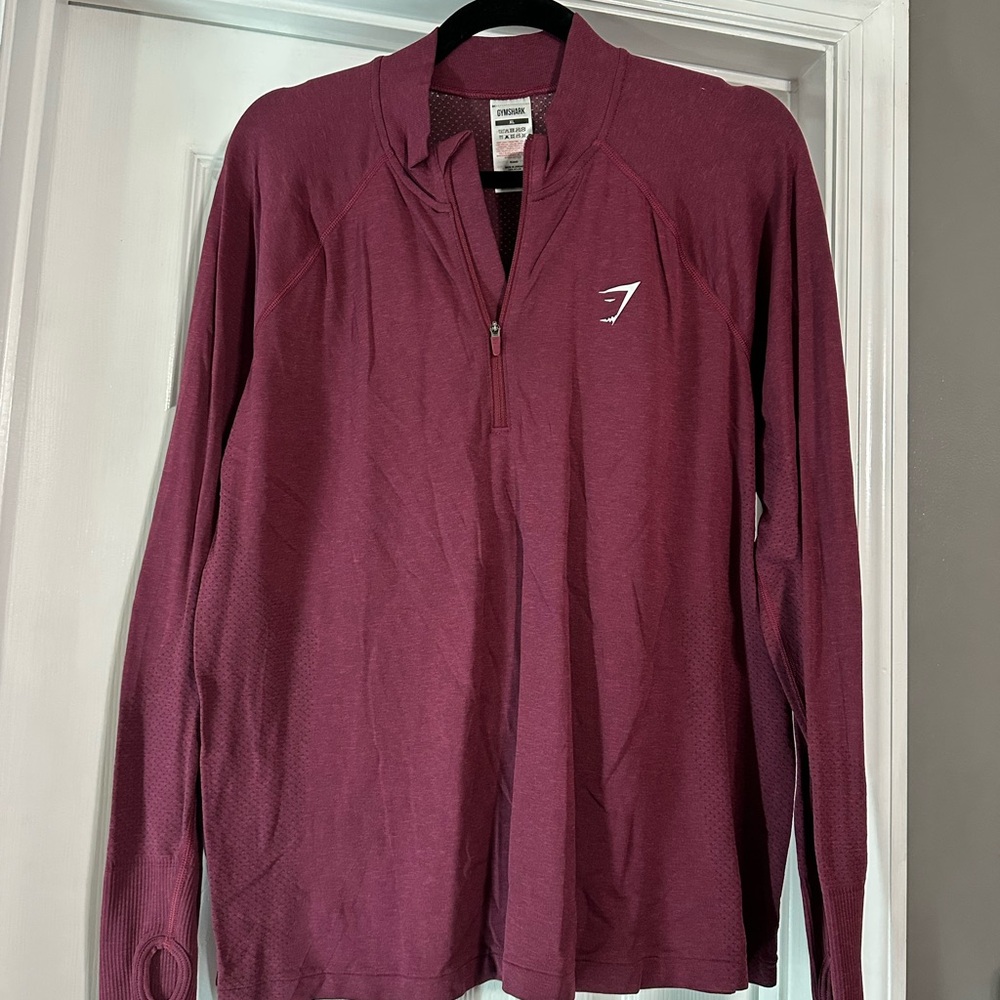 Gymshark Burgundy Zip Pullover